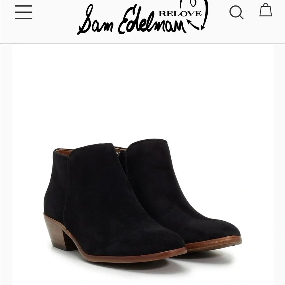 Sam Edelman 🖤👢 Black Petty Ankle suede Booties, size 5
